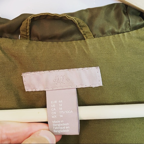 H&M olive green women’s anorak zip jacket ✨plus 14 - Picture 4 of 6